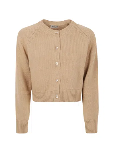 Weekend Max Mara Raglan-sleeve Button-up Cardigan In Brown