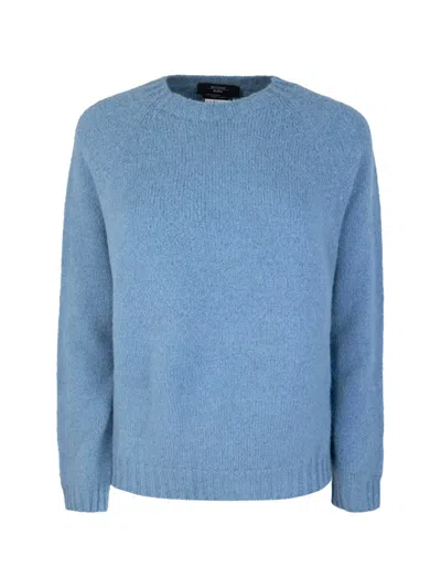 Weekend Max Mara Crew Neck Long-sleeved Knitwear In Blue
