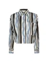 Weekend Max Mara Ragtime Shirt In Cotton With Stripes And Waves In Multi