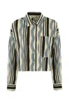 Weekend Max Mara Ragtime Shirt In Cotton With Stripes And Waves