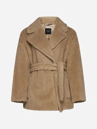 Weekend Max Mara Ramino Teddy Short Coat In Sand