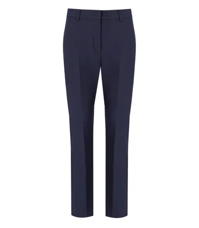 Weekend Max Mara Straight Leg Cropped Trousers In Blue