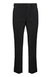Weekend Max Mara Straight-leg Trousers With Ruffled Accents And Pockets In Black