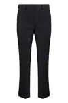 Weekend Max Mara Straight-leg Trousers With Ruffled Accents And Pockets In Black