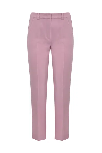 Weekend Max Mara Rana Trousers In Double Viscose Canvas In Rose Berry