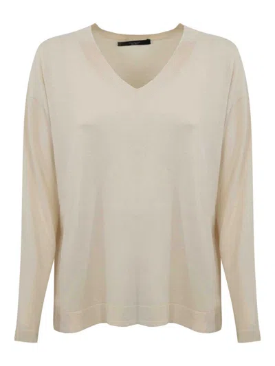 Weekend Max Mara Rania Sweater In Silk And Cotton Yarn In Beige
