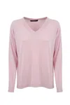 Weekend Max Mara Rania Sweater In Silk And Cotton Yarn In Rose Berry