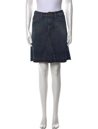Pre-owned Weekend Max Mara Raw-edge Trim Mini Skirt In Blue