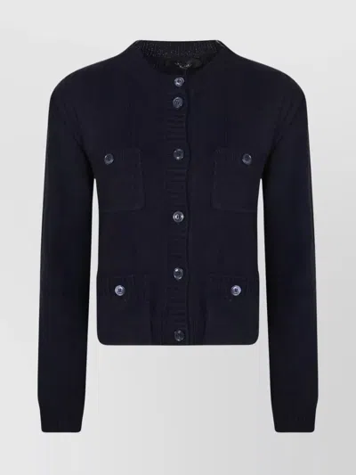 WEEKEND MAX MARA REBECCA KNITWEAR WITH RIBBED TEXTURE AND POCKETS