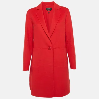 Pre-owned Weekend Max Mara Red Felt Mid-length Coat L