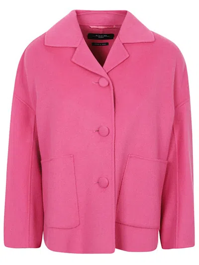 Weekend Max Mara Relaxed Fit Buttoned Jacket In Pink