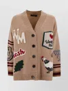 Weekend Max Mara Relaxed Fit Cardigan Made From Wool Yarn In Multi