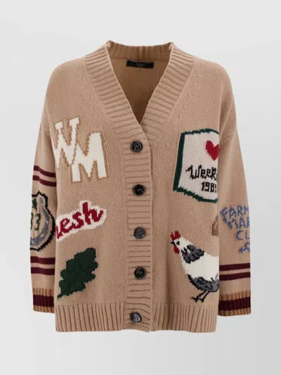 WEEKEND MAX MARA RELAXED FIT CARDIGAN MADE FROM WOOL YARN