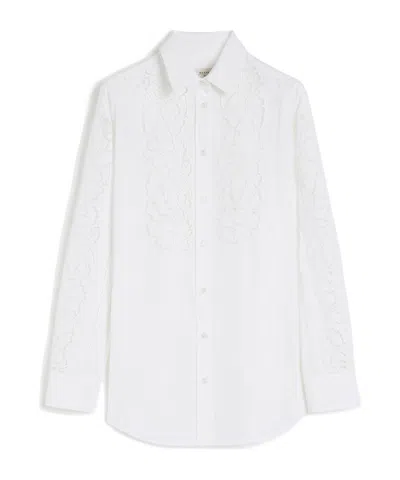 Weekend Max Mara Relaxed-fit Embroidered Poplin Shirt In White