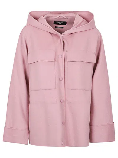 Weekend Max Mara Relaxed Fit Hooded Parka In Pink