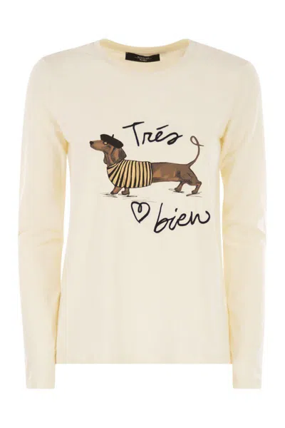 Weekend Max Mara Renoir - Fitted Stretch Jersey T-shirt In Neutral