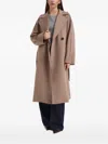 Weekend Max Mara Resina Double-breasted Virgin Wool Coat In Brown