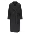 Weekend Max Mara Resina Double Breasted Wool Coat In Black