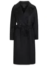 Weekend Max Mara Resina Double Breasted Wool Coat In Black