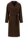 Weekend Max Mara Virign Wool Double-breasted Coat In Brown
