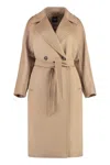 Weekend Max Mara Resina Double-breasted Coat In Camel