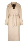 Weekend Max Mara Omens Ivory Resina Notch-lapels Wool Coat In Neutral