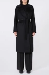 Weekend Max Mara Resina Double Breasted Wool Coat In Black