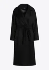 Weekend Max Mara Resina Double-breasted Wool Coat In Black