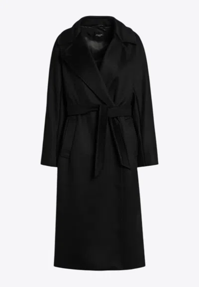 Weekend Max Mara Resina Double-breasted Wool Coat In Black