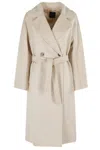 Weekend Max Mara Omens Ivory Resina Notch-lapels Wool Coat In White