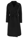 Weekend Max Mara Resina Double Breasted Wool Coat In Black