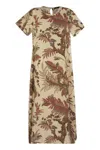 Weekend Max Mara Revere Printed Silk T Shirt Dress In Neutral
