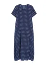 Weekend Max Mara Printed Silk T-shirt Dress In Blue