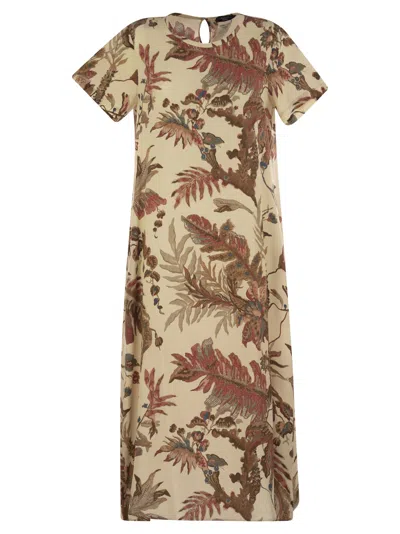 Weekend Max Mara Revere Printed Silk T Shirt Dress In Neutral