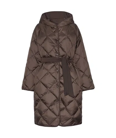 Weekend Max Mara Reversible Down Jacket In Technical Twill In Brown