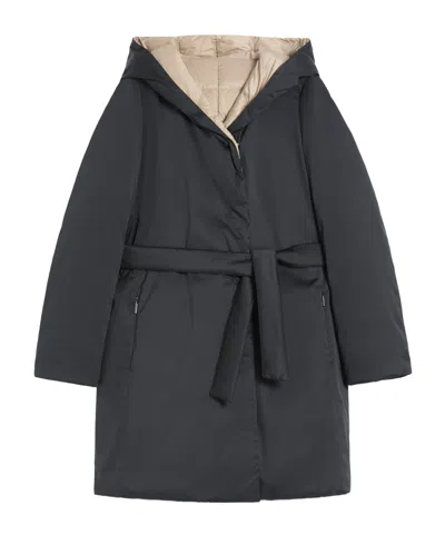 Weekend Max Mara Reversible Down Jacket In Water-repellent Fabric In Black
