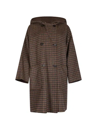 Weekend Max Mara Reversible Hooded Coat In Brown