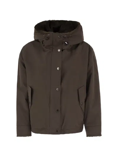 Weekend Max Mara Reversible Hooded Jacket In Brown