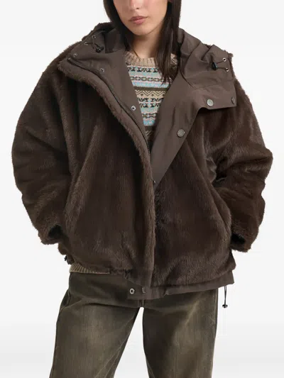 Weekend Max Mara Reversible Hooded Jacket In Brown