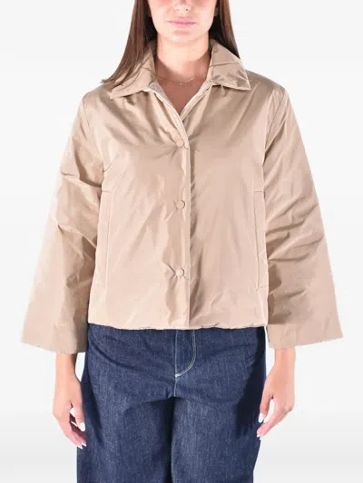 Weekend Max Mara Wkdfalena Collared Reversible Jacket In Brown