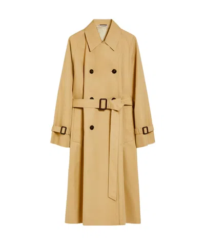Weekend Max Mara Canasta Reversible Gabardine Trench Coat In Camel