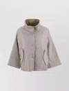 Weekend Max Mara Reversible Waterproof Canvas Jacket With Adjustable Drawstring In Neutral