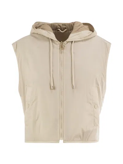 Weekend Max Mara Reversible Water-repellent Canvas Padded Gilet In Neutral