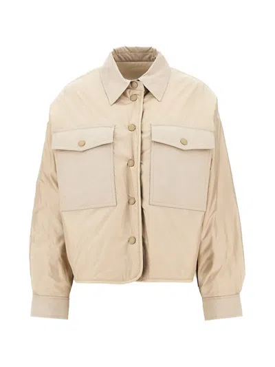 Weekend Max Mara Reversible Water-repellent Canvas Padded Jacket In Neutral