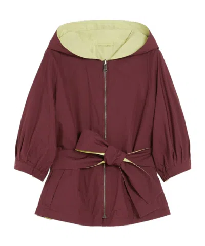 Weekend Max Mara Reversible Windbreaker In Water-repellent Fabric In Bordeaux Red
