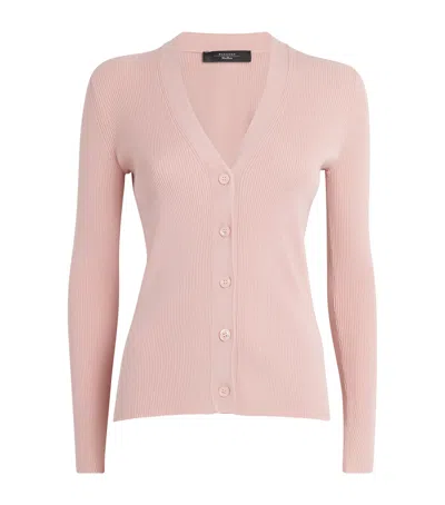 Weekend Max Mara Rib-knit Cardigan In Pink