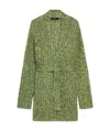 Weekend Max Mara Rib Knitted Mohair Cardigan In Green