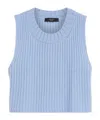 Weekend Max Mara Rib Knitted Wool Sweater In Blue