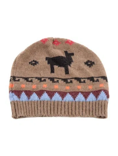 Pre-owned Weekend Max Mara Ribbed Beanie In Brown