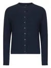 Weekend Max Mara Ribbed Button Cardigan In Blue
